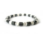 18cm Stone Beaded Hematite Stretch Bracelet